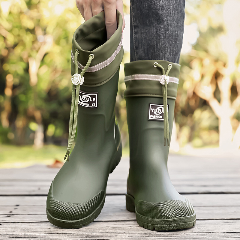 Botas de Lluvia de Tubo Medio para Hombre de PVC Impermeables y Antideslizantes para Pesca image 3