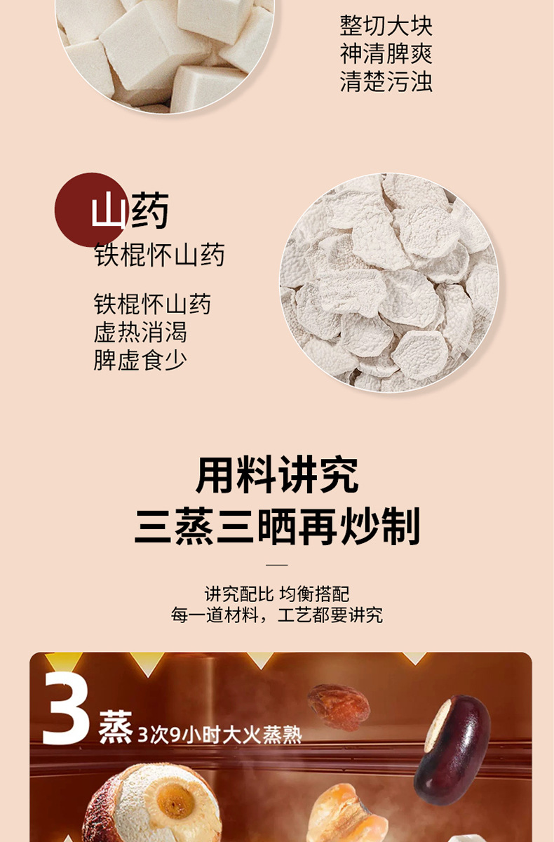 Wuzhi Maotao Fuling Herbal Tea Blend 200g Dampness Wellness Tea with Hairy Fig Root Poria and Coix key features