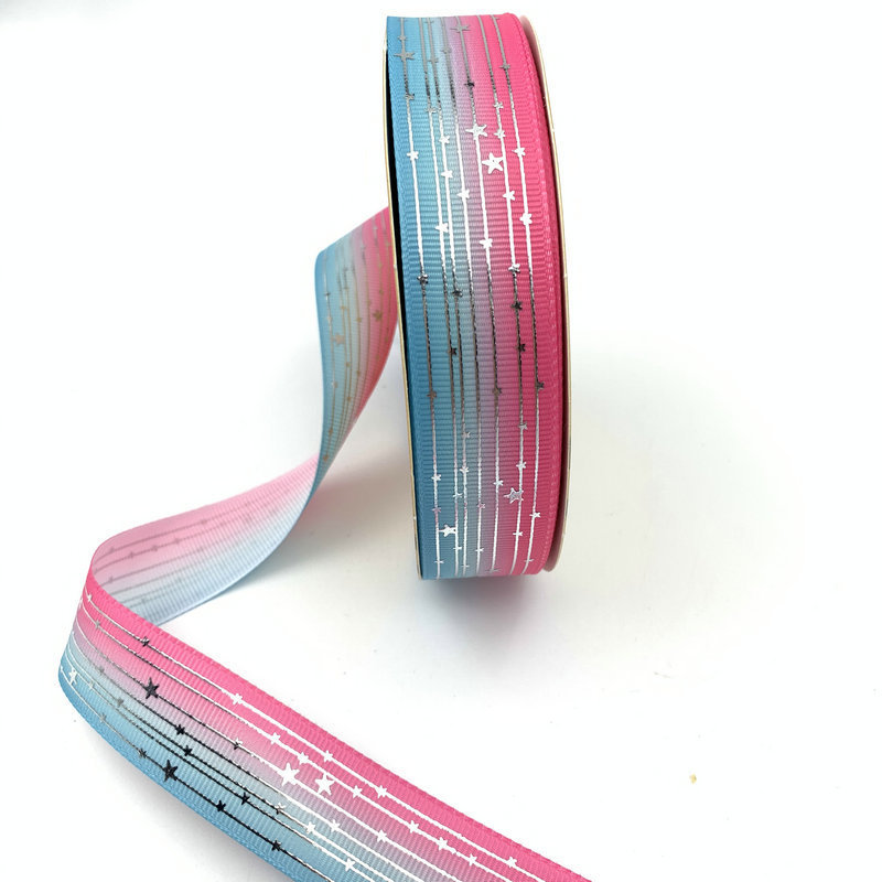 Gradiente estrella de hilo caliente plata bar soporte dorado cinta hecha a mano DIY transferencia térmica impresión colorida cinta de impresión embalaje