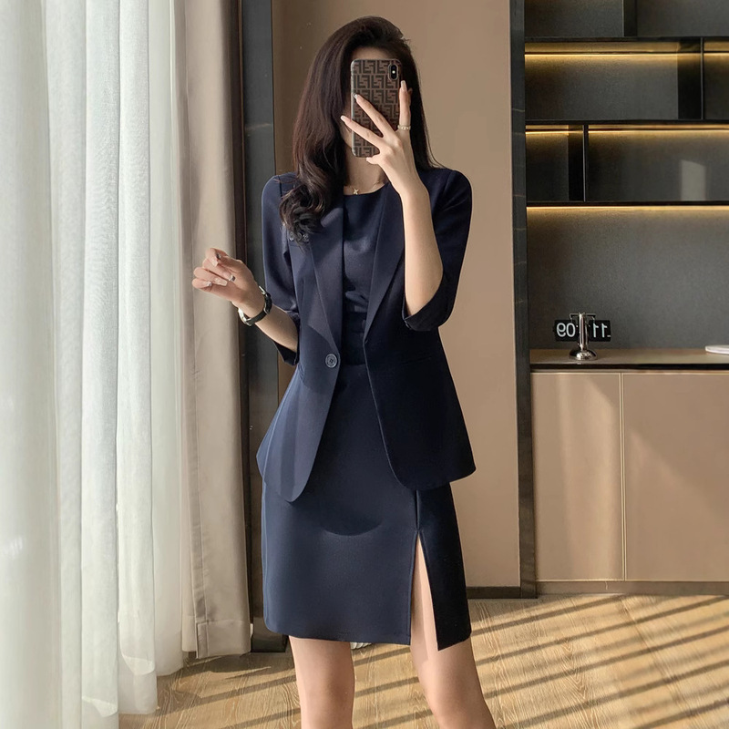 High-grade suit suit skirt women's two-piece summer work clothes temperament formal wear professional dress suit jacket