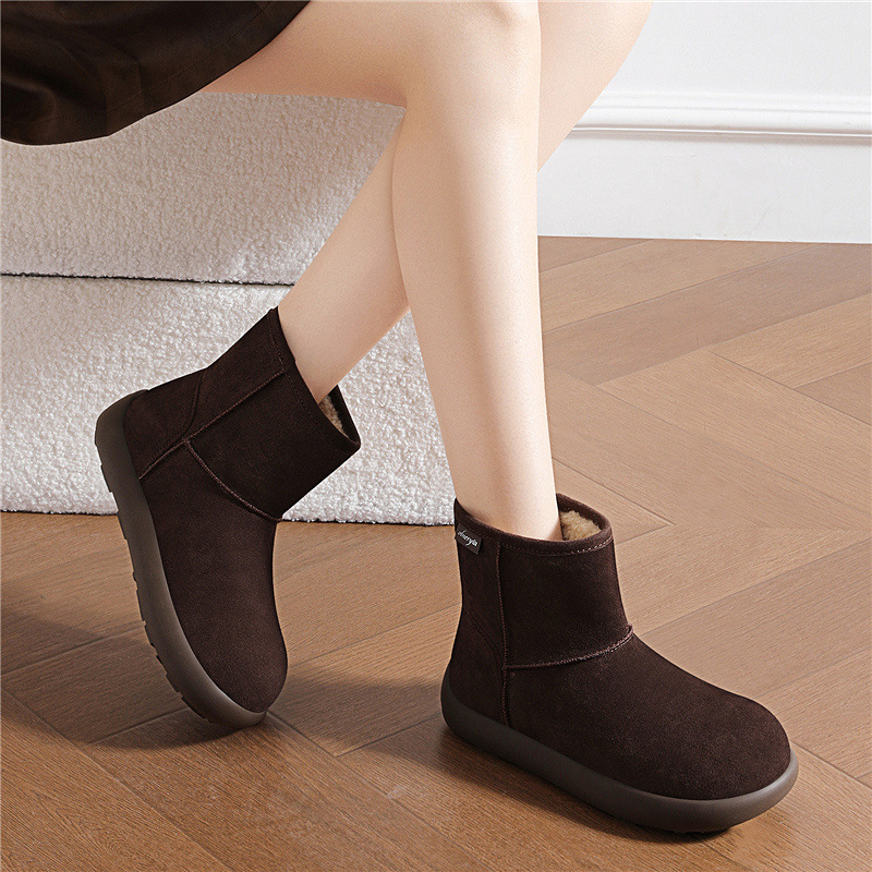 Women's Fleece-lined Ankle Boots With Lamb Wool For Winter_voghion.com