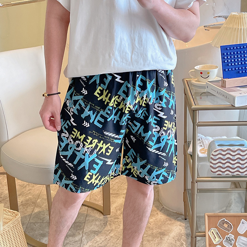 YY 남자 반바지-영어 블루 옐로우