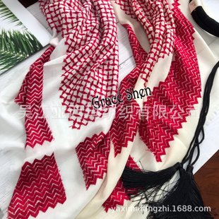 阿拉伯头巾 中东头巾 穆斯林头巾 提花头巾SHAWL-阿里巴巴