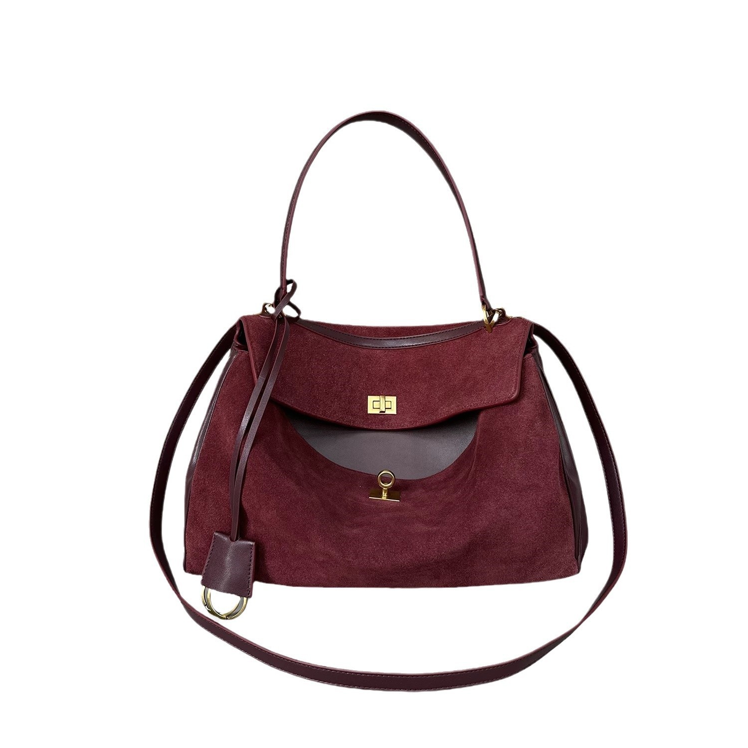 Cross - Border rodeo otoño - invierno gamuza Kelly bolso de desplazamiento de gran capacidad bolso axila bolso de sentido superior bolso de hombro único