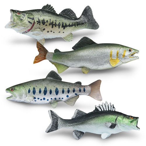 Children's simulated underwater world model of golden tuna, red snapper, yellowtail kingfish, largemouth bass, and salmon