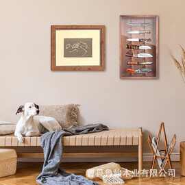 跨境木质墙壁刀具收纳架壁挂式多层厨师菜刀收藏架墙壁刀具展示架