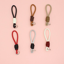 新款简约高级小红书diyPU皮质编织挂件手腕绳钥匙扣包包挂件批发