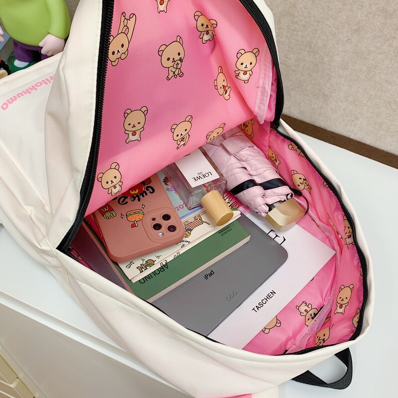 新しい日本のかわいいクマブラウン大容量漫画バックパックレジャー旅行学生ソフトガールバックパックスクールバッグ|undefined