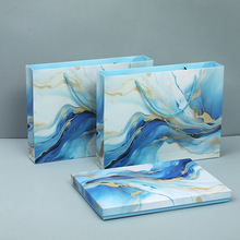 新款丝巾包装盒空盒蓝色羊绒围巾礼品盒长方形高档睡衣礼物盒批发