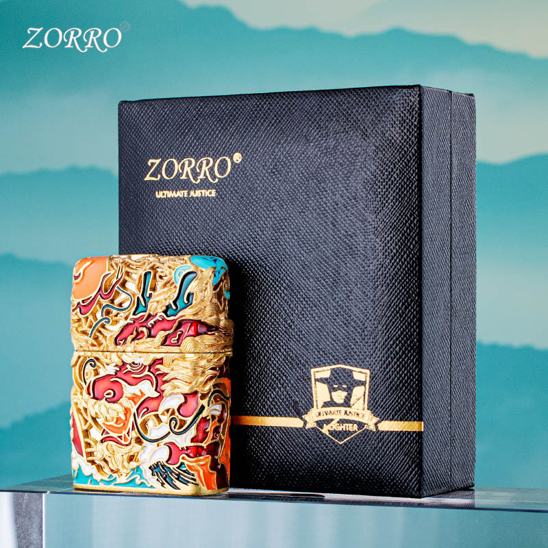Zorro Longxing Tianxia ライター灯油金属防風発光エナメルハイエンド鎧ギフト男性用ドロップシッピング|undefined