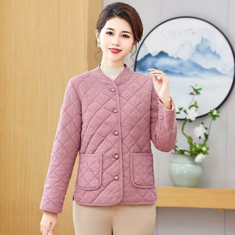 Зимняя утепленная cotton куртка для мамы для отдыха, плюс size, для среднего возраста