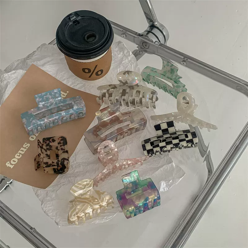 厂家直销 韩国仿醋酸发夹高级感鲨鱼夹后脑勺ins气质网红发饰批发