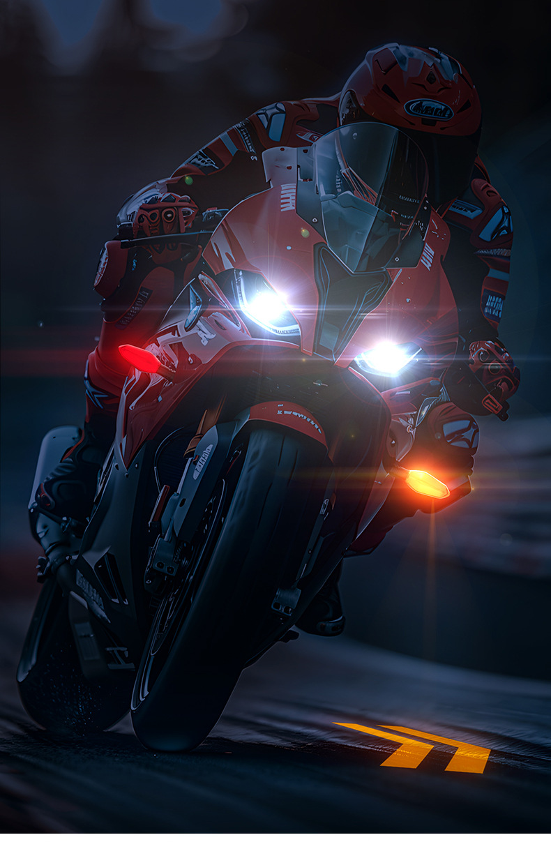 Motorcycle projection turn signal electric vehicle floor lamp magic atmosphere LED atmosphere turning light highlight warning light
