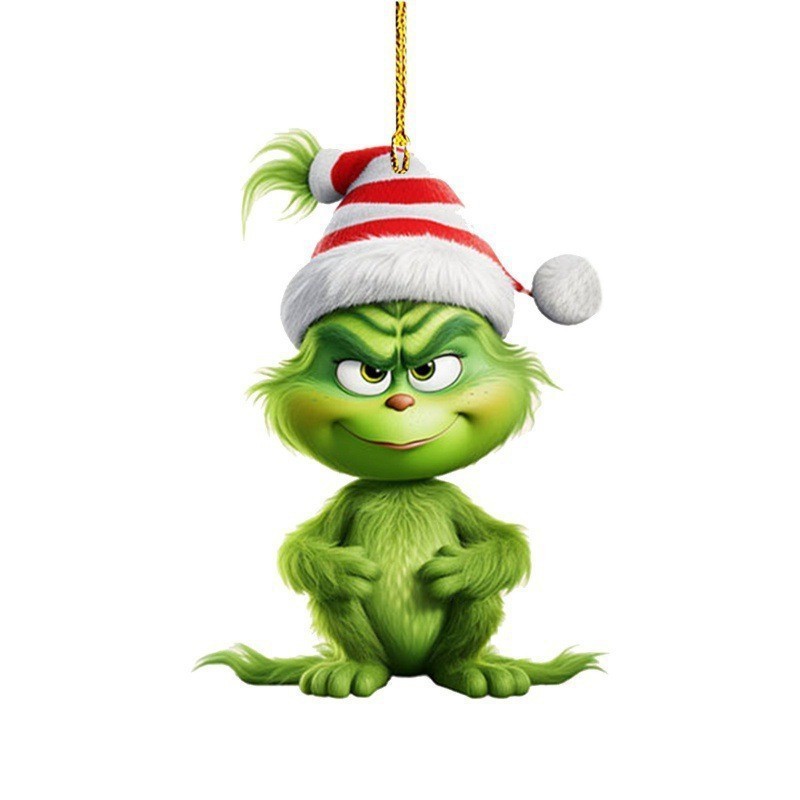 クロスボーダーグリンチベビーペンダントクリスマスホリデーデコレーションクリスマスツリーデコレーションペンダントアクリルフラット小さなペンダント|undefined