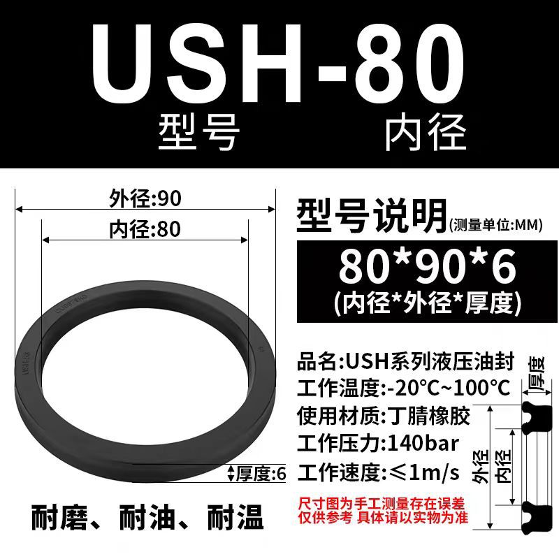 USH型活塞和活塞杆两用密封，USH 80*90*6，CU0939K0，A505