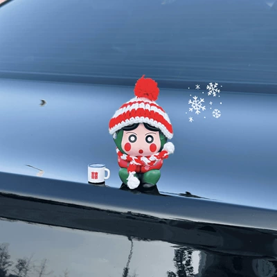 Car ornaments crayon small new car ornaments - hat-scarf-cuihua-xiaoxin-teapot-contains-traceless-glue