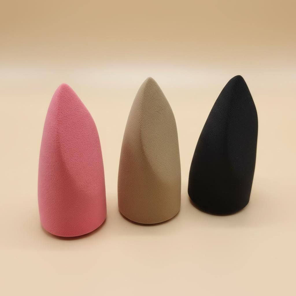 Lípido labial en forma de lengua, esponja multicolor opcional, maquillaje suave, maquillaje preciso, diseño de corte oblicuo sin pó