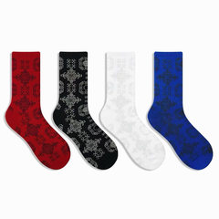 Champion AF1 Air Force One Black and White Silk Socks for Men and Women, Sporty Cotton Socks, Street Skateboard Hip-Hop Medium Cuff Socks