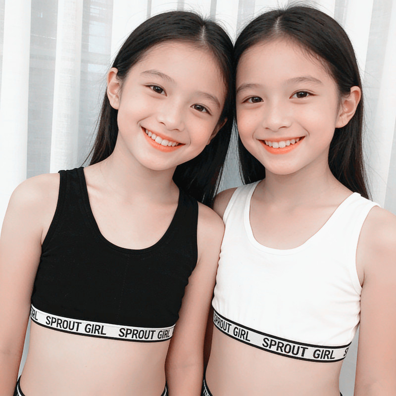 字母边发育期内衣少女文胸儿童抹胸儿童双层小背心初中小学生裹胸