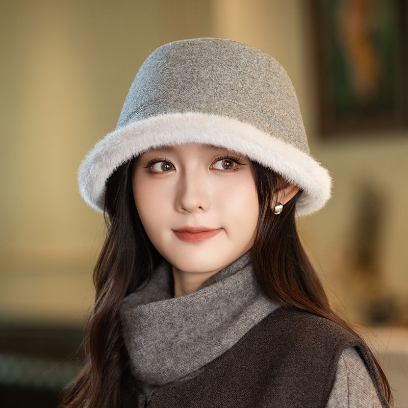 Cappello da pescatore caldo, spesso e foderato in pile, in stile giapponese, per donna, autunno inverno, elegante cappello a secchiello che snellisce il viso_voghion.com