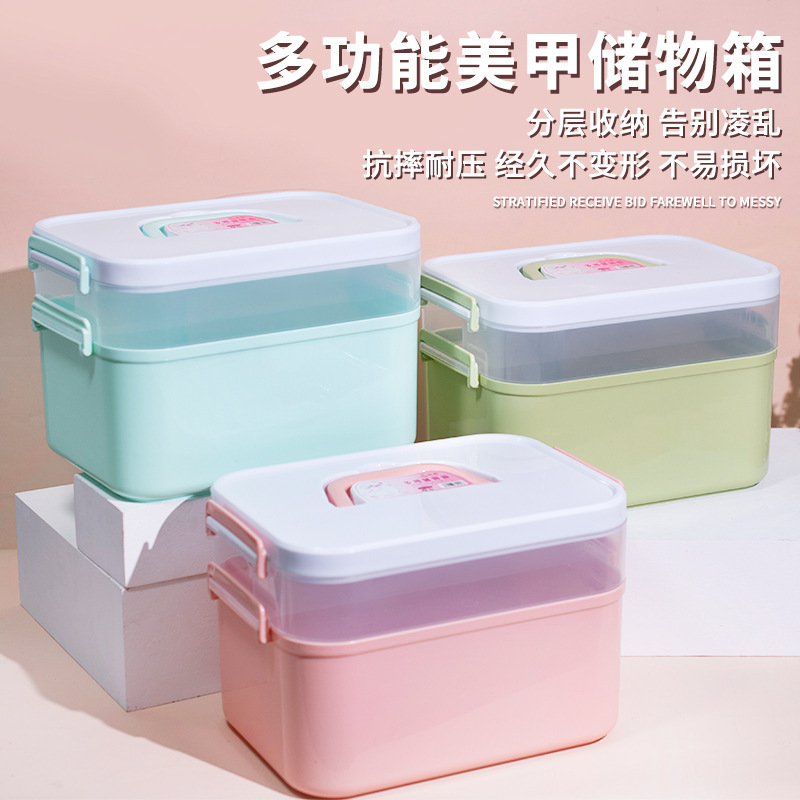 Nail Art Toolbox Large Capacity Phototherapy Machine Nail Polish Gel Portable Multi-Layer Desktop Storage Box for Manicurists Nail Art Toolbox Large Capacity Phototherapy Machine Nail Polish Gel Portable Multi-Layer Desktop Storage Box for Manicurists
