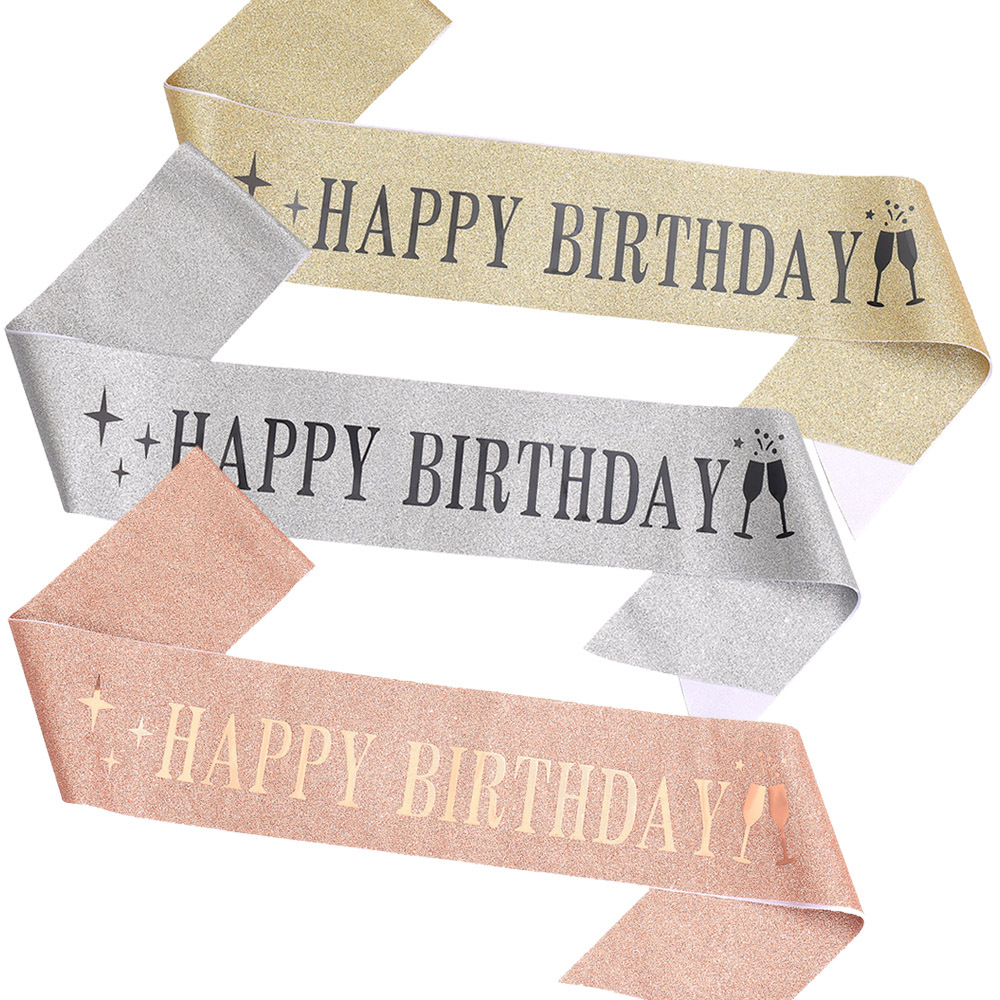 45g Weight Etiquette Belt Event & Party Supplies 1 Piece Quantity Birthday Occasion Birthday Festival Letter Pattern Simple Style Style Birthday Simple Style Letter Cloth Birthday Etiquette Belt 19
