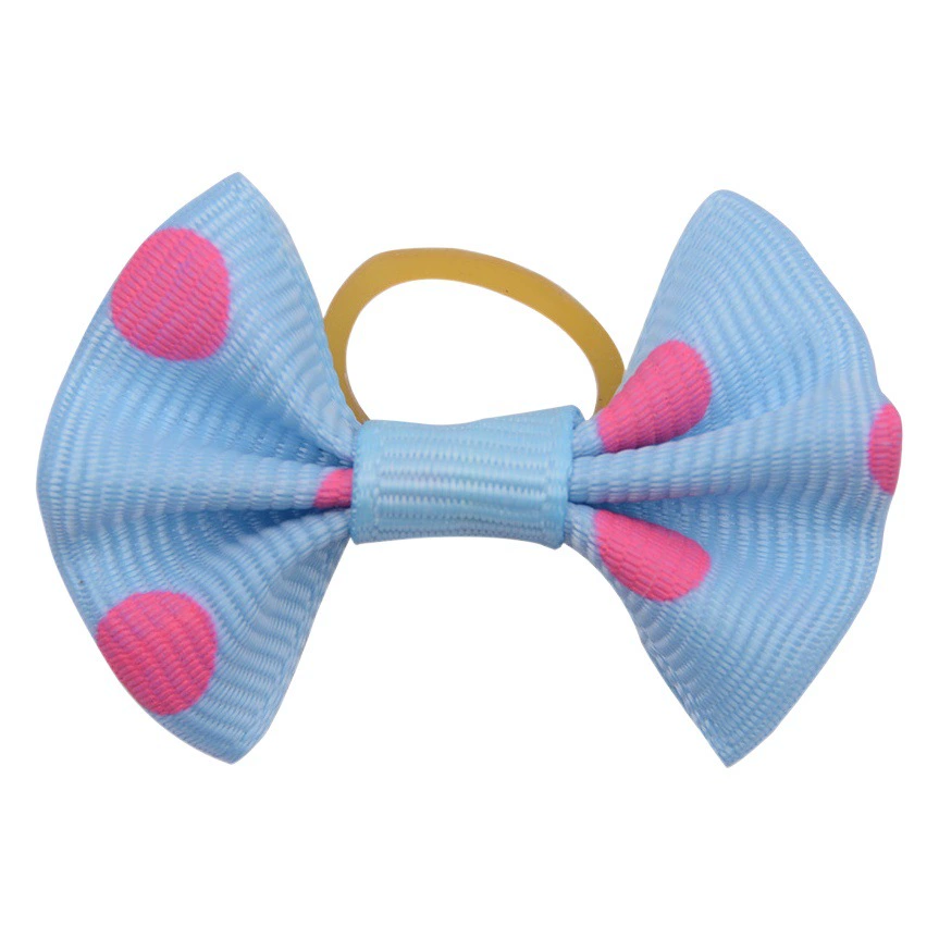 Трансграничная Внешняя торговля головной убор для домашних животных ободок для волос красочный точечный ремешок в рубчик щенок кошка милые украшения лук резинка