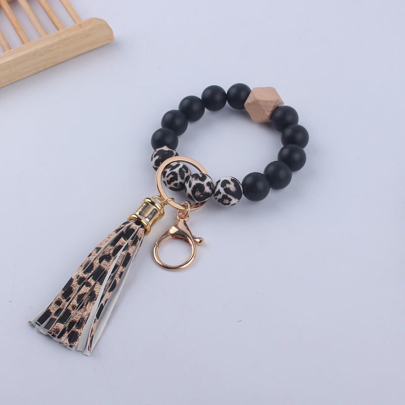 Simple Style Sports Color Block Alloy Silica Gel Beaded Women's Keychain display picture 3