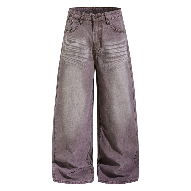 Punk Retro Distressed Wide-Leg Jeans for Men, Trendy Brand Loose Dad Pants with Creases, Washed Casual Straight-Leg Long Pants Punk Retro Distressed Wide-Leg Jeans for Men, Trendy Brand Loose Dad Pants with Creases, Washed Casual Straight-Leg Long Pants