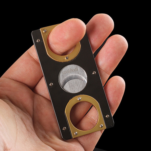 Rectangular cigar cutter scissors double-edged cigarette knife stainless steel sharp cigar cutter cigar smoke Cuban cigar