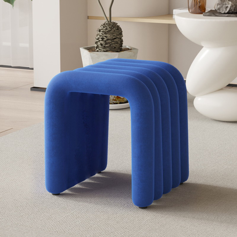 Fabricante de vestuario de estilo francés maquillaje de ropa de vestir de lujo ligero de alto nivel para el hogar zapatos taburetes de vestuario negro zapatos taburetes cortos