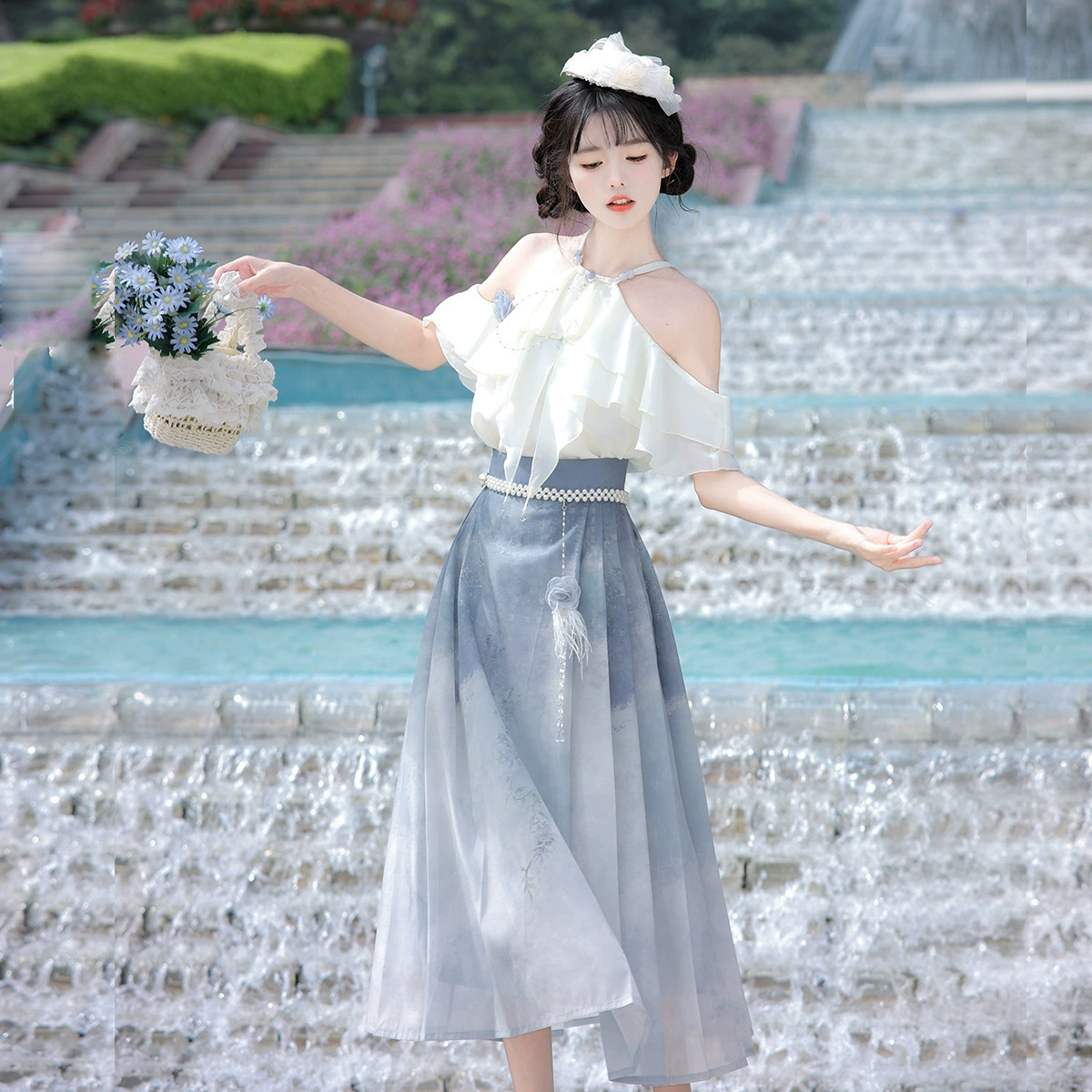 Genuine design Hanfu, skirt, set, Chinese style