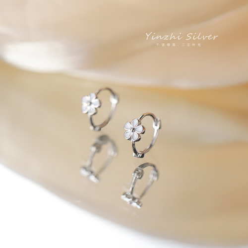 Sterling Silver Earrings Flower Earrings Niche Design Earrings  New Light Luxury Earrings Women's New Earrings