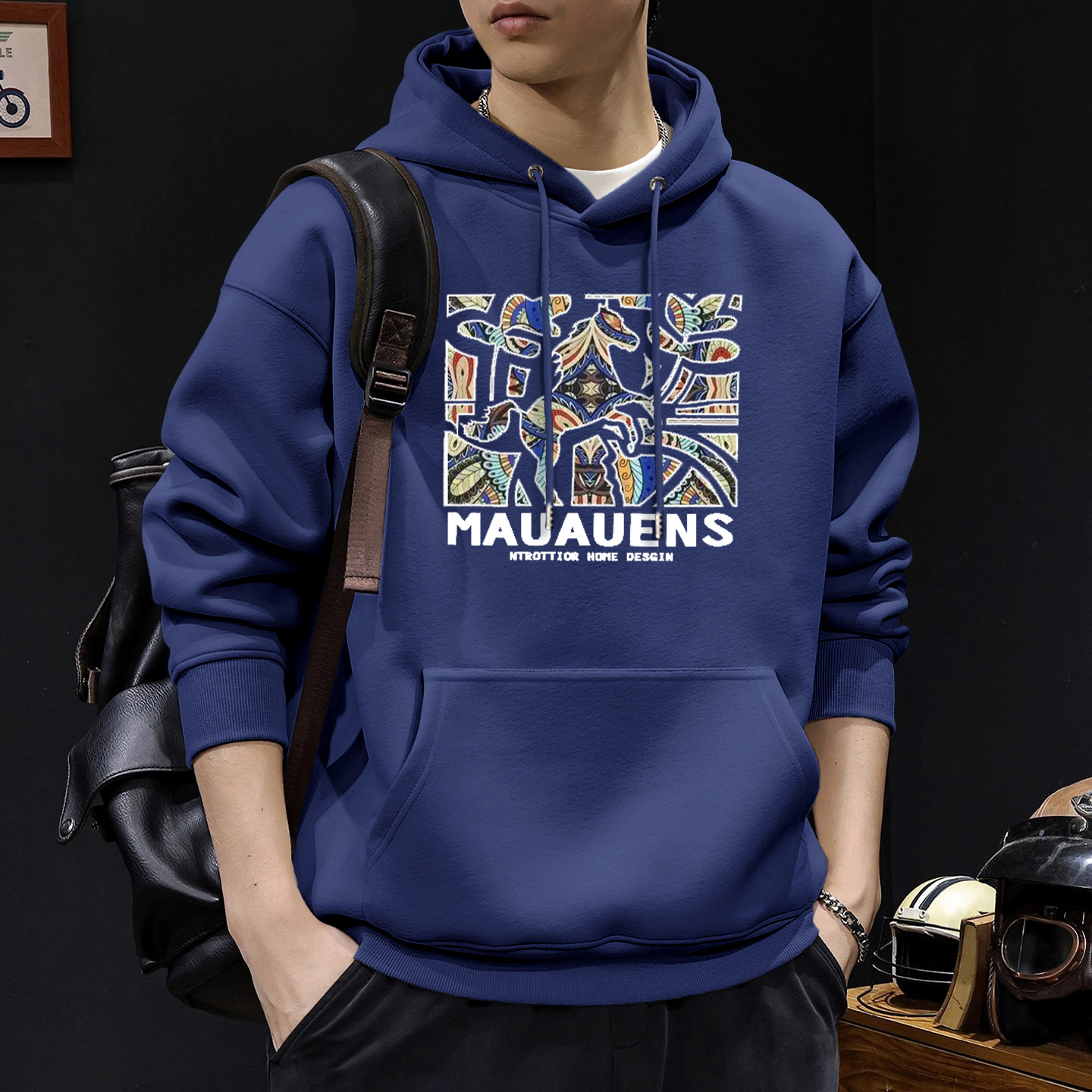 Azul escondido con sudadera regular - 2618