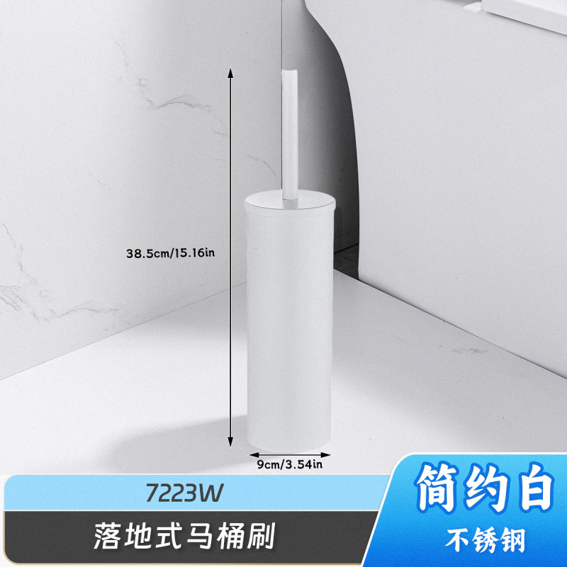 304 ステンレス鋼の床置き型トイレブラシ、垂直型バスルームトイレ、防臭、死角なし、クリーニング、越境販売|undefined