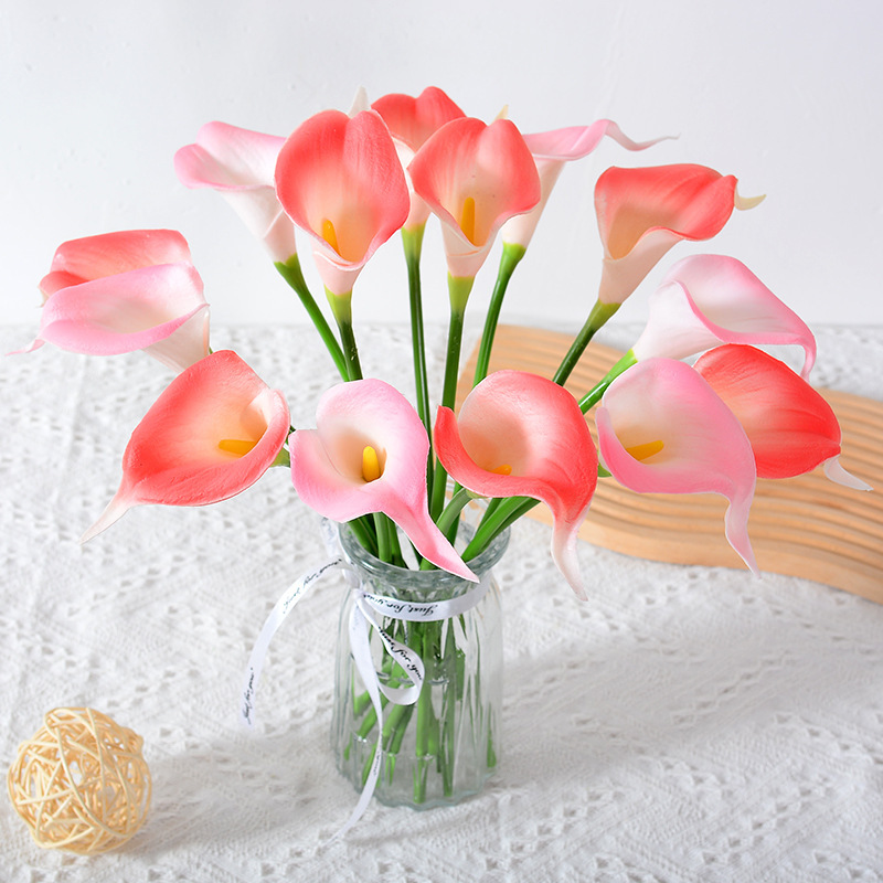 PU mini calla simulation flower fake flower wedding holding flower home decoration flower simulation plant PU mini calla simulation flower fake flower wedding holding flower home decoration flower simulation plant