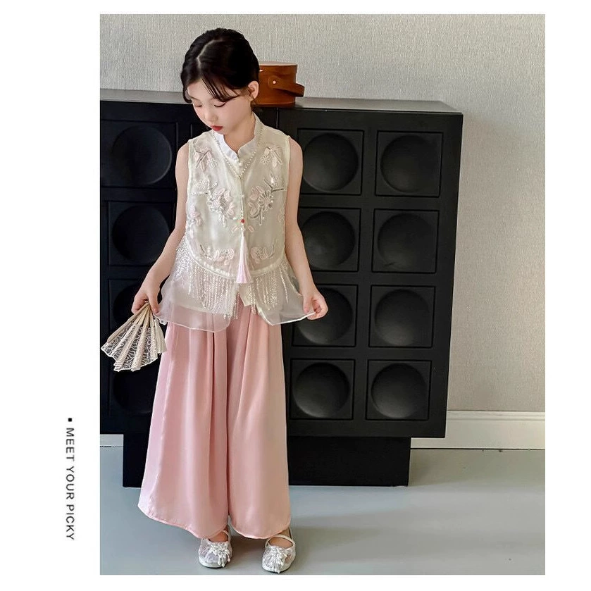 Set, Hanfu, cheongsam, for teenagers, Chinese style, loose fit