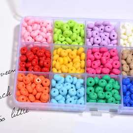 8mm亚克力实色算盘珠隔珠手工diy串珠项链手串散珠饰品配件批发