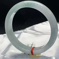 Аутентичный нефритовый браслет Laofengxiang, браслет из ледяного нефрита, светло-зеленый нефритовый браслет с плавающим цветком, женский стильный браслет из плавающего зеленого нефрита