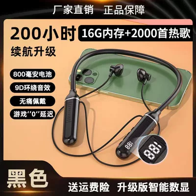 Motorcycle Helmet Headset: neckband style, ultra-long standby - upgraded-black-model-with-16gb-memory-card-package-one