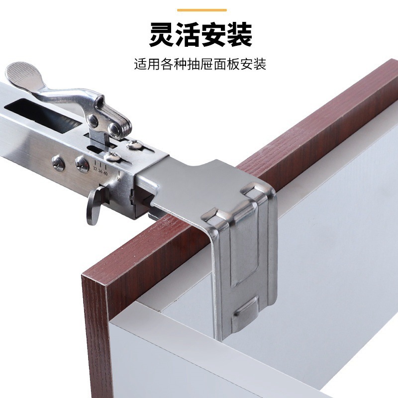Clip de fijación de instalación de cajón Clip de cajón de prensa Clip de fijación de instalación de cajón sin manija