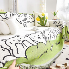 ※新款加厚华夫格防猫抓沙发巾全盖一片式防滑沙发垫套罩沙发盖布