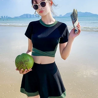 2025新款泳衣女分体性感裙式小胸聚拢韩国ins清新学生显瘦仙女范