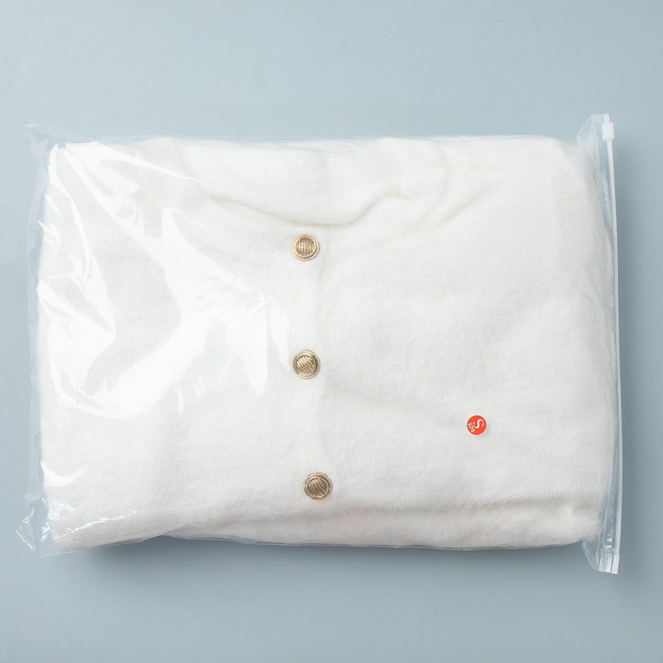 Bộ đầm nữ dài tay kèm áo cardigan cài một hàng nút, chân váy dài vừa — Màu be (mới), Màu trắng chi tiết 29