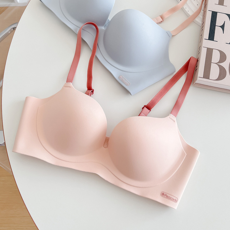 Asahi Creative Simple Traceless Underwear Women's Small Chest Gathering Comfortable Breathable Paramilis Anti-Sagging Non-Rim Bra