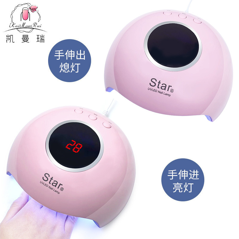 AliExpress Lámpara de uñas Tienda de uñas Gel de esmalte de uñas Lámpara para hornear de uñas indolora Pantalla LCD Lámpara de fototerapia inteligente uv al por mayor