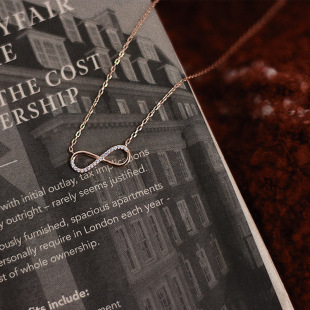 Unlimited 8-character S925 Sterling Silver Necklace Classic Simple Elegant All-match Exquisite Inlaid Zircon Clavicle Necklace
