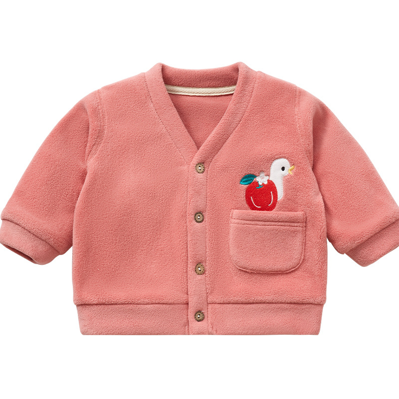 Abrigo de bebé Primavera, otoño e invierno abrigo forrado de lana para niños y niñas desgaste exterior cálido estilo occidental ropa bebé ropa de otoño
