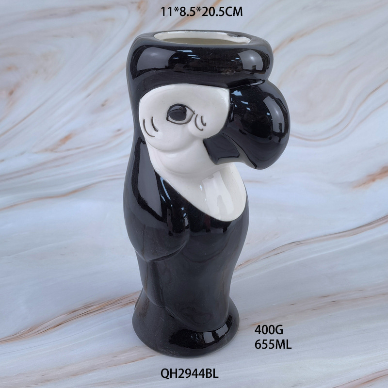 Taza de cerámica hawaiana cuidadosamente seleccionada Taza de cóctel creativa TIKI Taza de agua en relieve Tic Cup Zombie Face