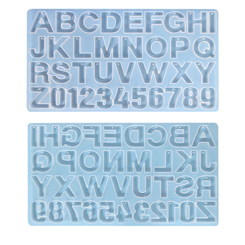 Proud diy silicone mold 26 holes with numbers and letters silicone mold pendant keychain hot cross-border sales